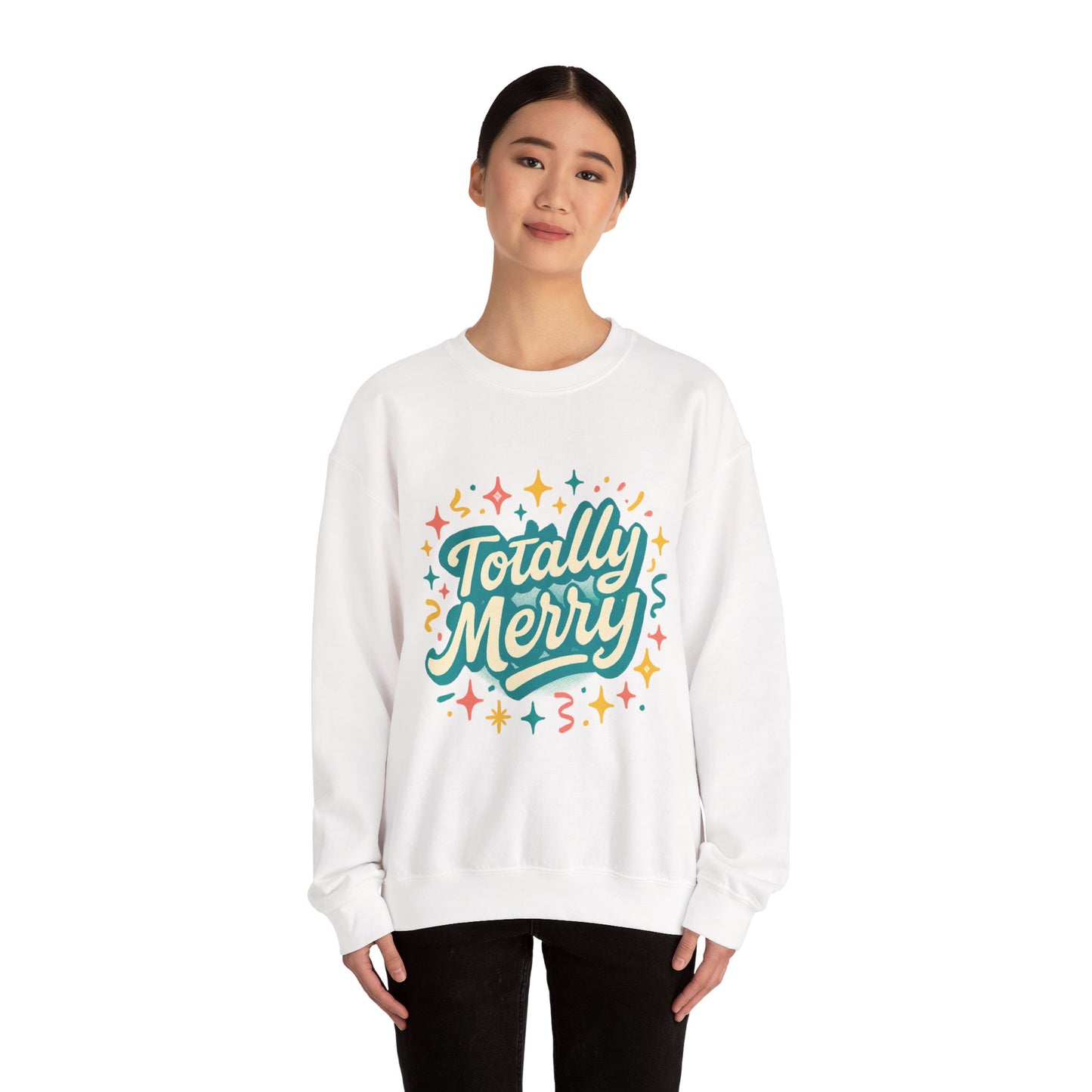 Totally Merry Sweatshirt — Retro Holiday Crewneck for Christmas & Winter Celebrations